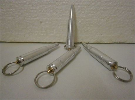308 Silver Anodised Alloy Bullet Keyring
