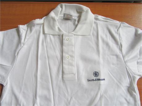 Smith & Wesson Small two Button White Polo Shirt .