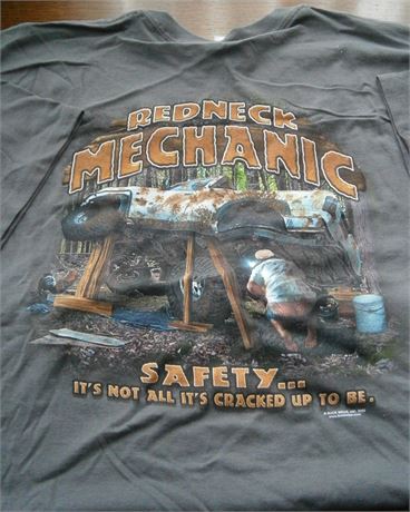 Redneck Mechanic Extra Large Grey T Shirt .