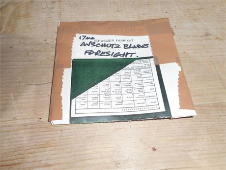 FULL SET ANSCHUTZ TARGET RIFLE 17mm FORESIGHT ELEMENTS