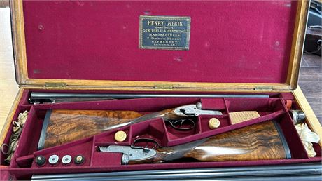 HENRY ATKIN A FINE PAIR OF SIDE LEVER 12 BORE SHOTGUNS