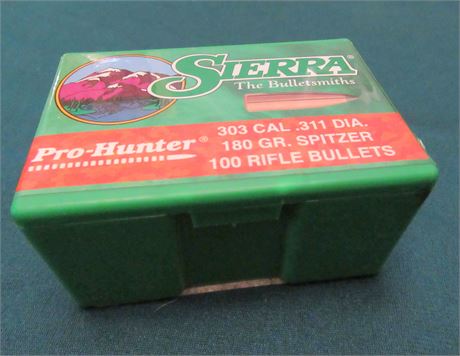 Sierra Pro-Hunter 303 Cal 180 grain Bullets.