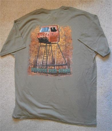 Redneck "Deer Stand" Olive Green Extra Large T Shirt .