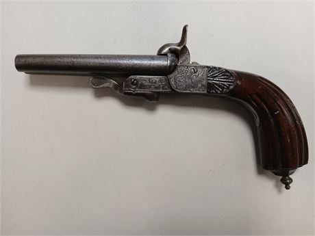 19th Century Double Barrelled Pinfire Pistol