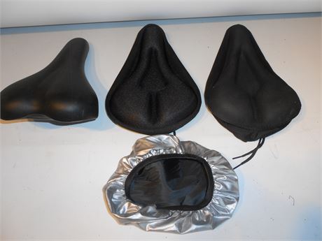PUSH BIKE SADDLE WITH TWO SOFT COVERS AND RAIN COVER