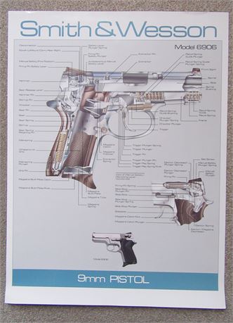 Smith & Wesson 6906 Original Poster . Approx 18 x 24 inches .