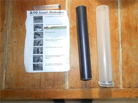 MODERATOR A10 - .30 Cal. IN TRAVEL SLEEVE - 1/2in UNF THREAD - OVERBARREL FIT