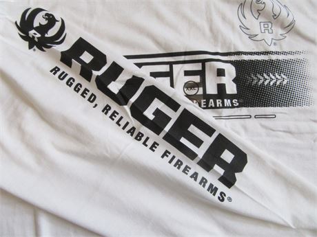 RUGER White Extra Extra Long Sleeved Shooters T Shirt .