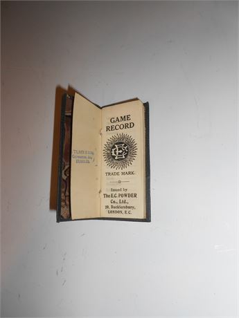 GAME SHOOTERS RECORD BOOKLET BY THE E. C. POWDER COMPANY - PRE WW2