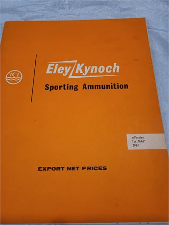 1961 Eley/Kynoch price booklet